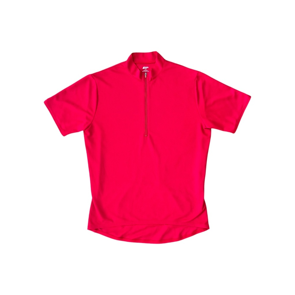 MEC Mountain Equipment Coop Red Cycling Jersey Pocket Back Size Mens L